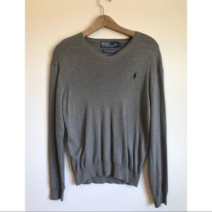 Men's Polo Ralph Lauren Gray V-Neck Sweater